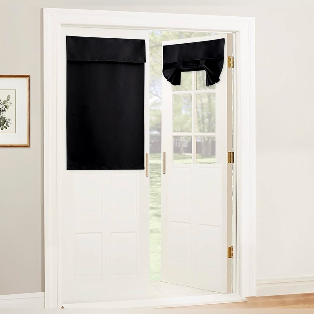 Black Light Blocking Curtains - 3 Panels - 34” w x 40” h - Self-Adhesive - NWT